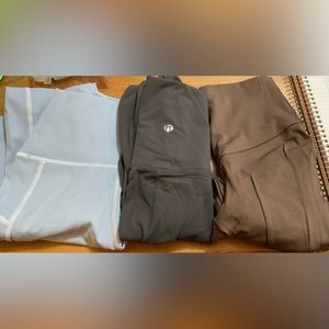Off line: 3 piece bundle/set of kids to preteen extra small and small leggings.